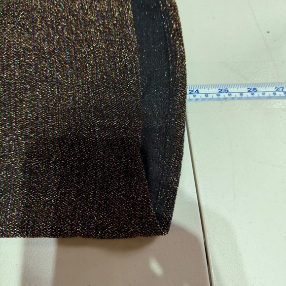 Eri + Ali Metallic Rainbow Surplice Tank Top Women S Black Glam Disco Shimmer - Picture 10 of 11